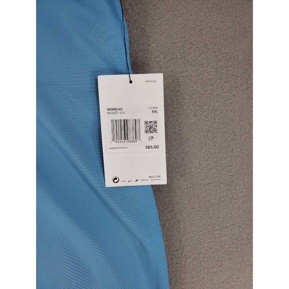 NIKE YOGA TRAINING Size XXL CROCHET EDGE HIGH RISE 7/8 TIGHTS Blue DA1037-424 - Picture 2 of 6